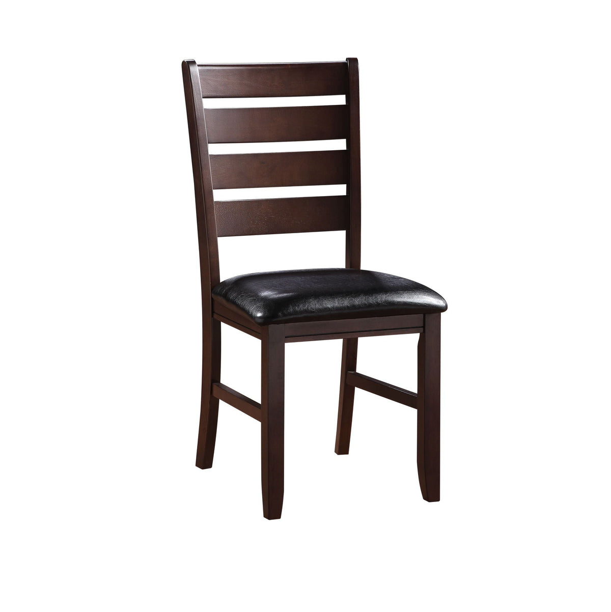 Urbana Synthetic Leather Side Chair Set of 2 with Wood Frame - Black or Dark Brown