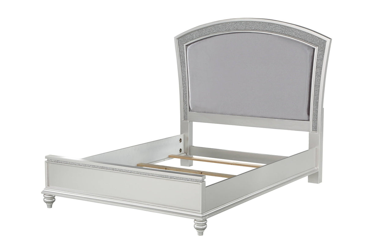 Maverick Panel Bed with Rhinestone Inlay - Gray