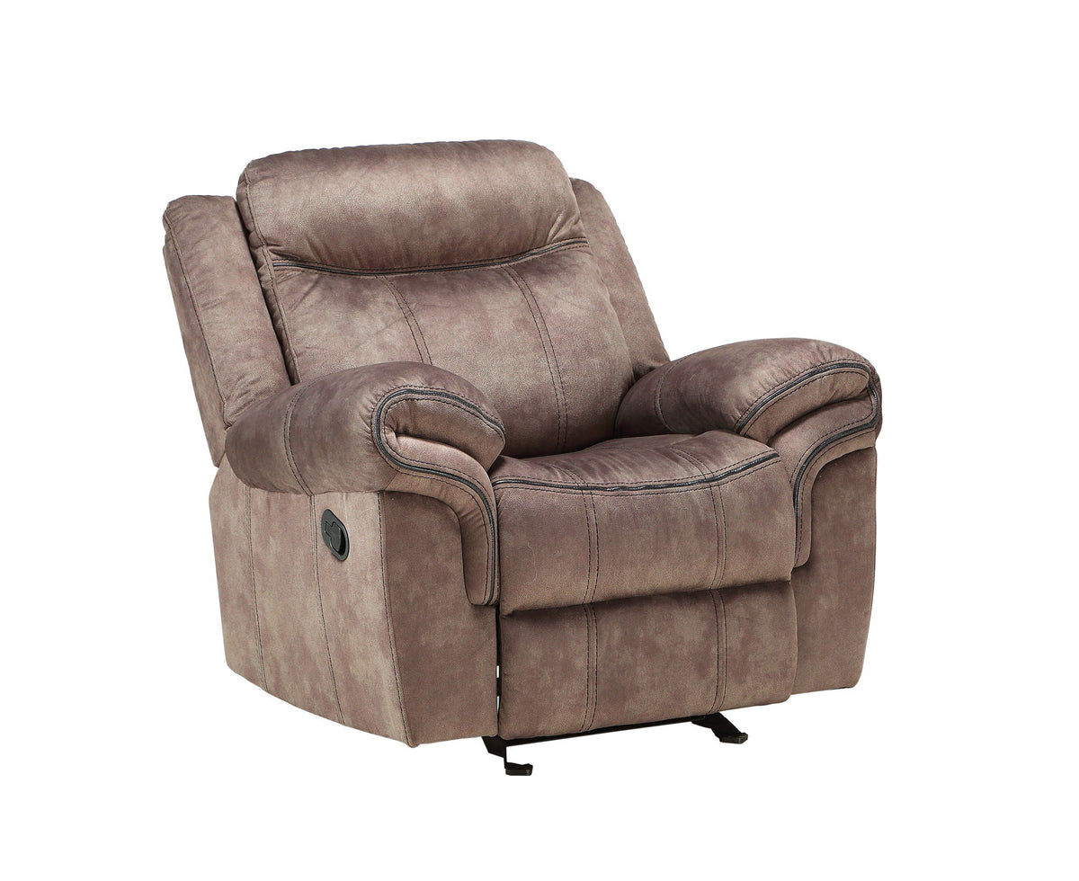 Two Tone Glider Recliner Chair with Smooth Motion - Dark Gray or Dark Brown