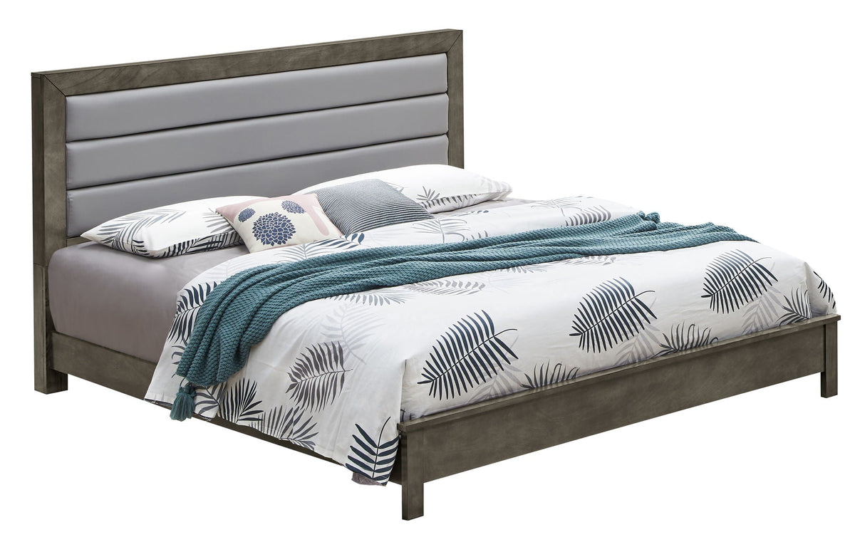 Transitional Modern Panel Bed with Wood Construction - Multiple Colors