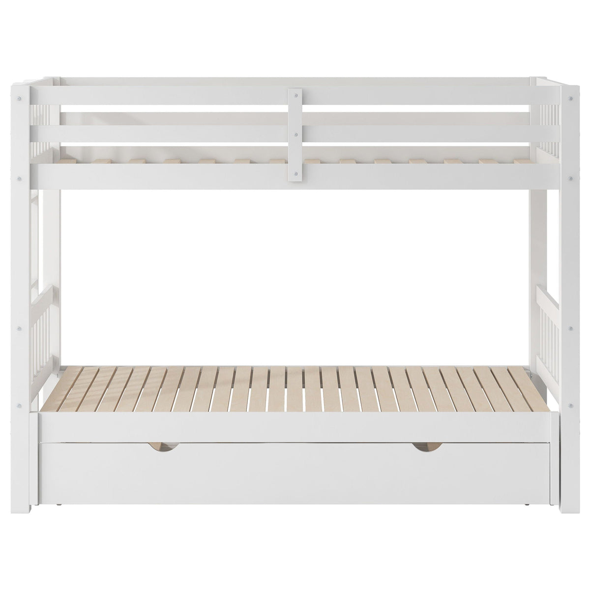 Smooth Mobility Bunk Bed With Trundle and Storage Stairs - White or Dark Brown