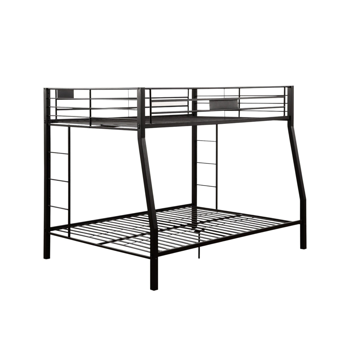 Limbra Spacious Design Double Bunk Bed with Metal Frame - Black or Dark Brown