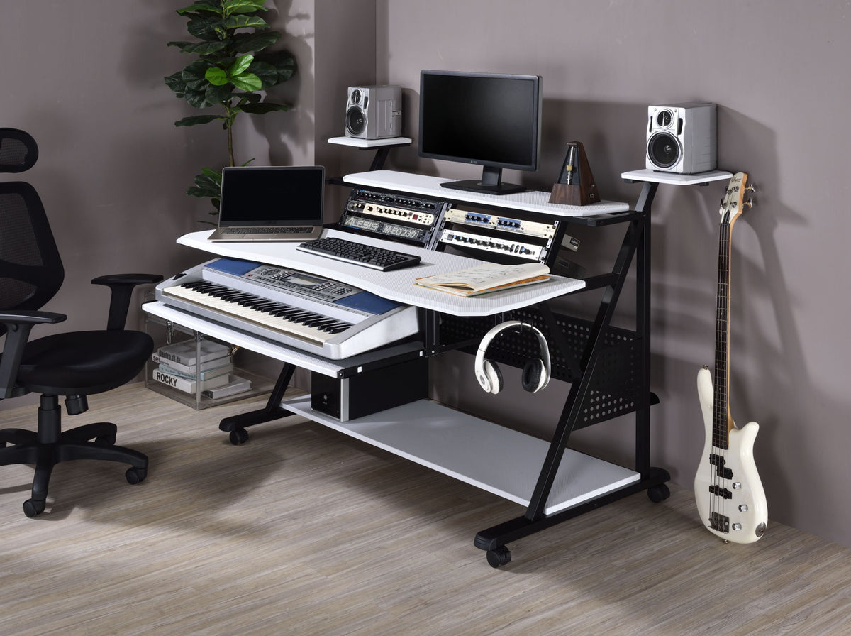 Willow Versatile Music Desk with Wood Construction - White, Black, or Dark Brown