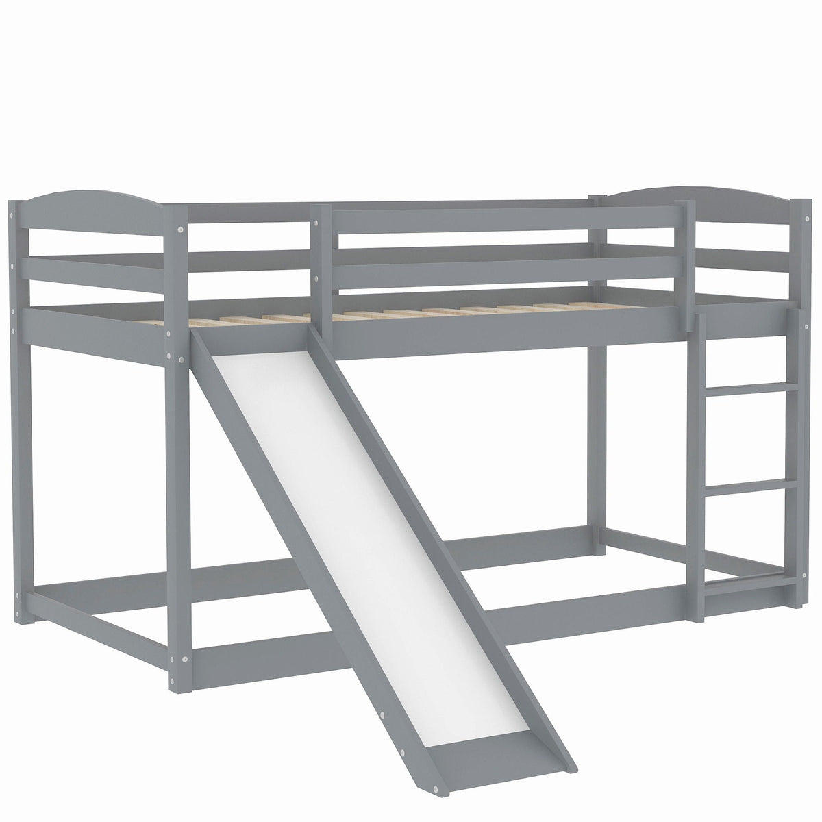 Durable Bunk Bed with Convertible Slide and Ladder - Twin Over Twin