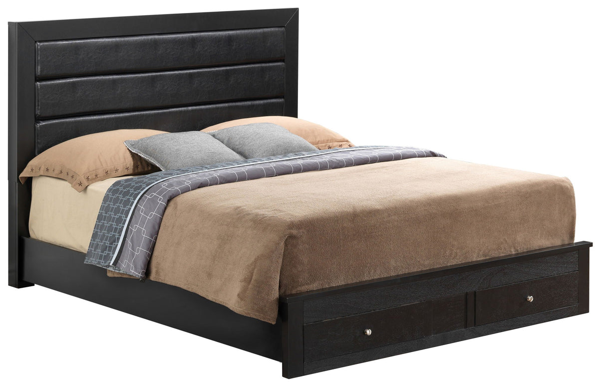 Elegant Storage Bed with Ample Storage - Dark Brown or Black