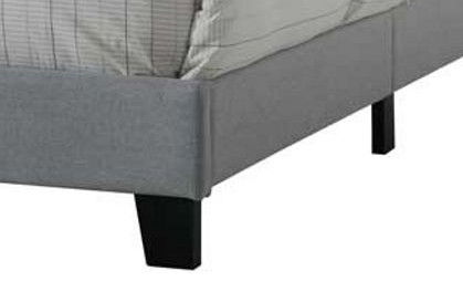 Queen Upholstered Bed with Tufted Headboard - Gray