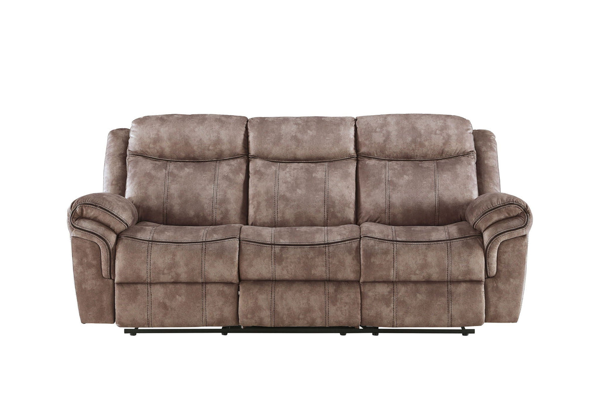 Two Tone Reclining Sofa with USB Ports and Drop Down Table - Dark Gray or Dark Brown