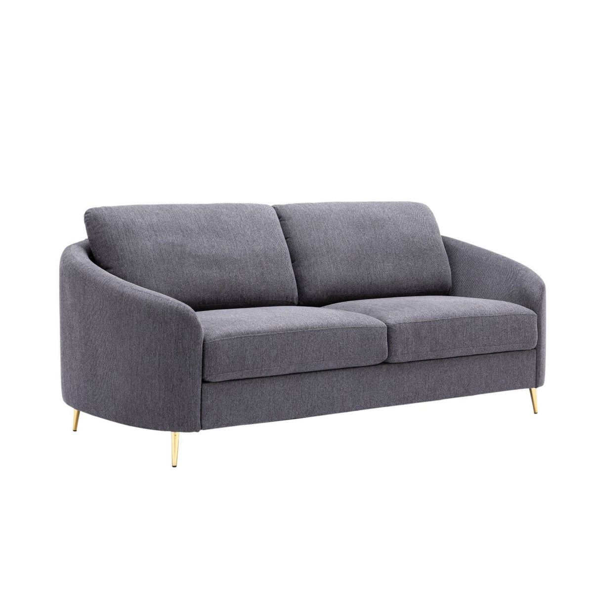 Yuina Linen Sofa with Chrome Legs - Dark Gray