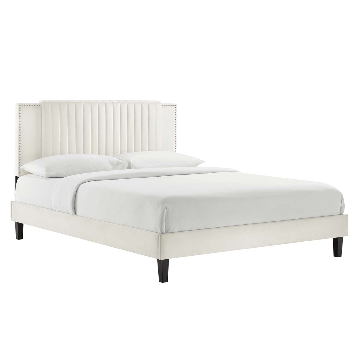 Zahra Channel Tufted Performance Velvet Twin Platform Bed by Modway