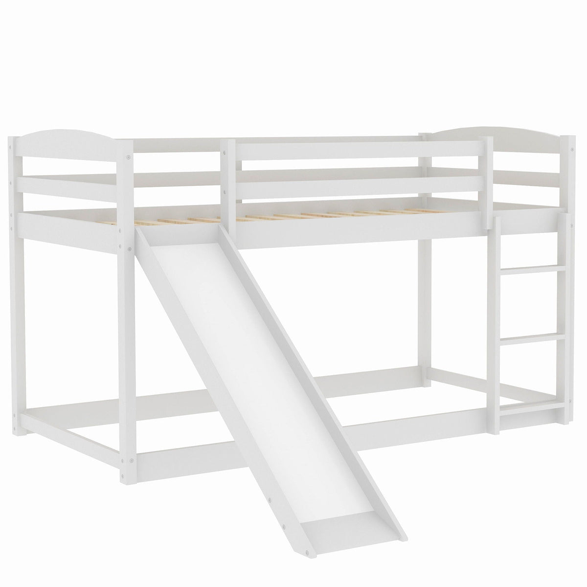 Durable Bunk Bed with Convertible Slide and Ladder - Twin Over Twin