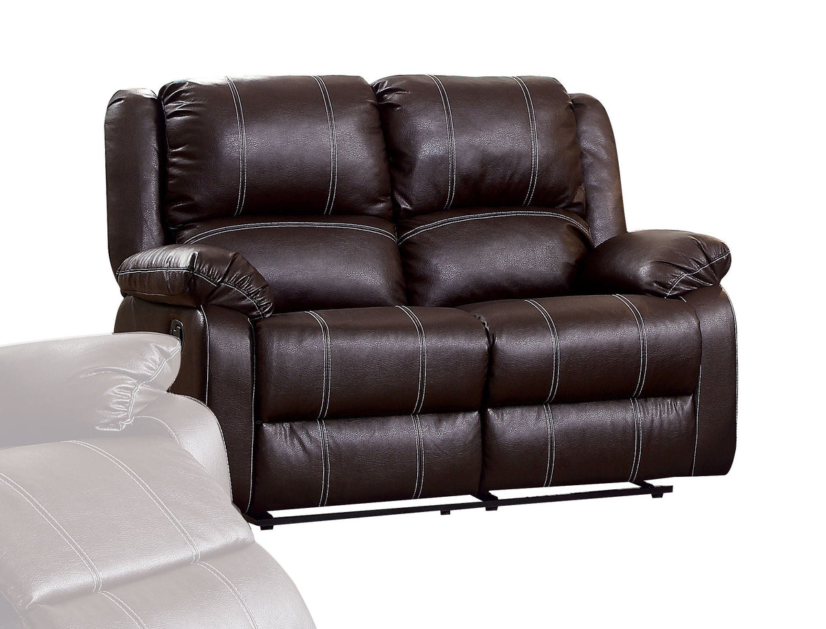 Zuriel Synthetic Recliner Loveseat with Manual Recline - Black or Dark Brown