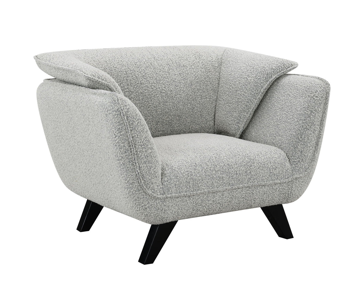 Boucle Arm Chair with Wooden Frame - Nayeli Boucle Chair, Dark Brown or Gray
