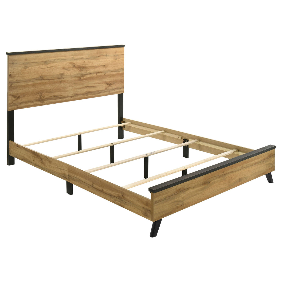 Natural Queen Panel Bed with 3D Paper Veneer - Fraser