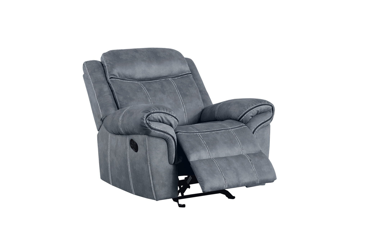 Two Tone Glider Recliner Chair with Smooth Motion - Dark Gray or Dark Brown