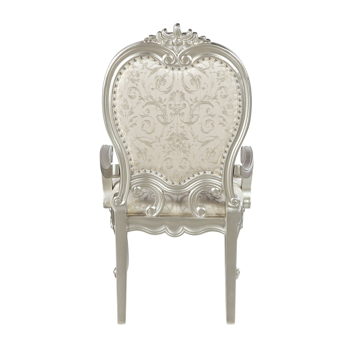 Bently Arm Chair Set of 2 with Cushioned Seat and Wood Frame - Champagne