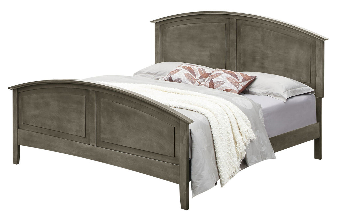 Elegant Panel Bed with Real Wood Veneers - Multiple Colors