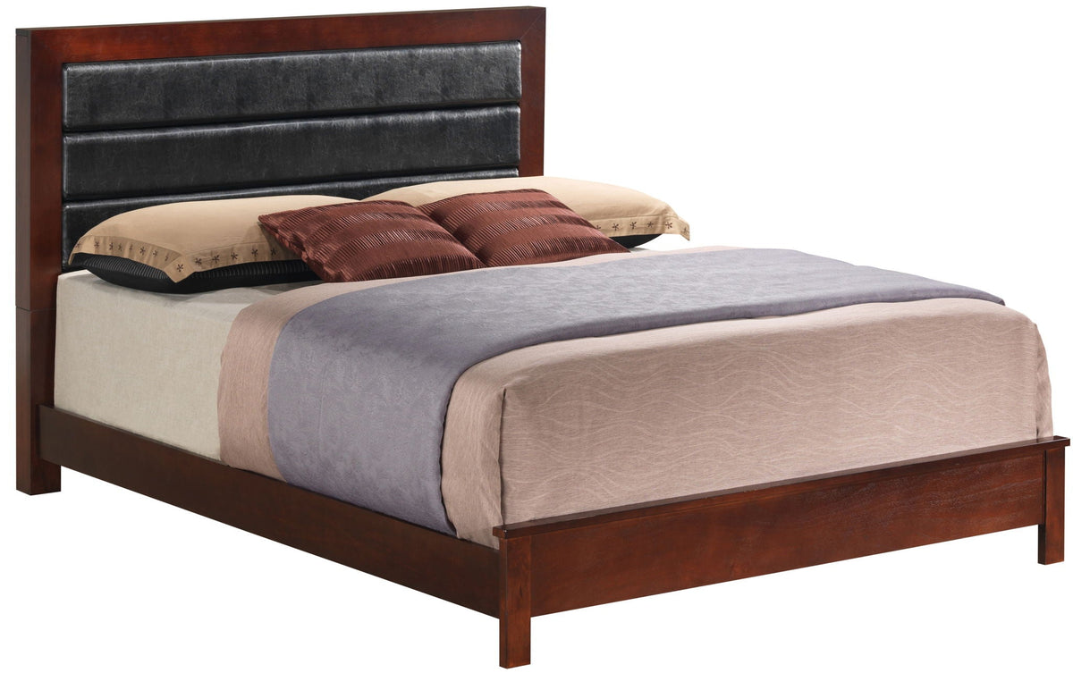 Transitional Modern Panel Bed with Wood Construction - Multiple Colors