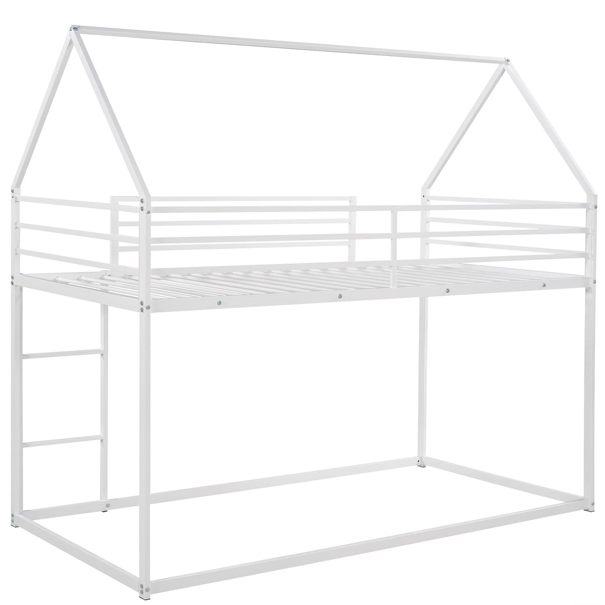 House Bunk Bed With Built In Ladder - Twin Over Twin