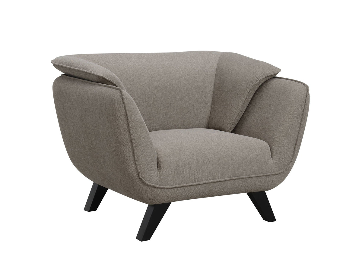 Boucle Arm Chair with Wooden Frame - Nayeli Boucle Chair, Dark Brown or Gray