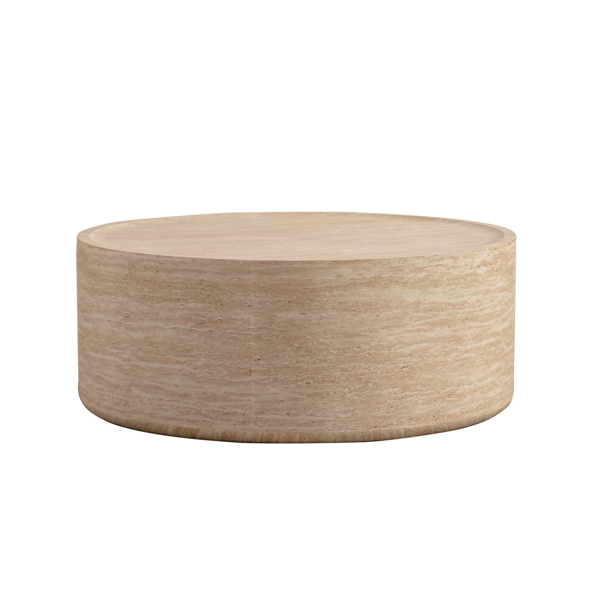 31.5'' Round Coffee Table with Mars Pattern Top - Beige